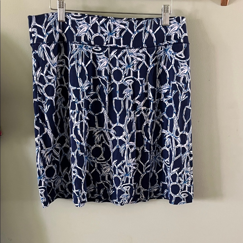 Lilly Pulitzer Navy Blue Printed A-Line Skirt